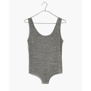 Madewell Tank Thong Bodysuit Women's Size Small in Gray NWT AD007